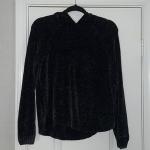 Black hooded sweater